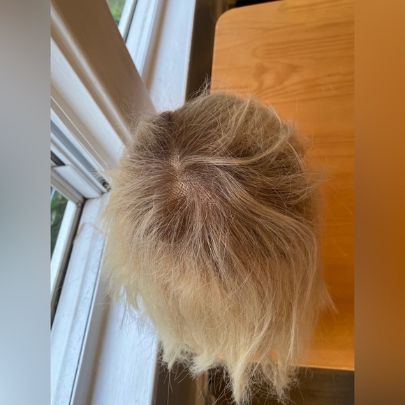 💯 REMY BLOND DARK ROOTS MESSY ROCKSTAR MULLET HUMAN HAIR WIG FULL CAP LACE FRONT - Picture 13 of 15